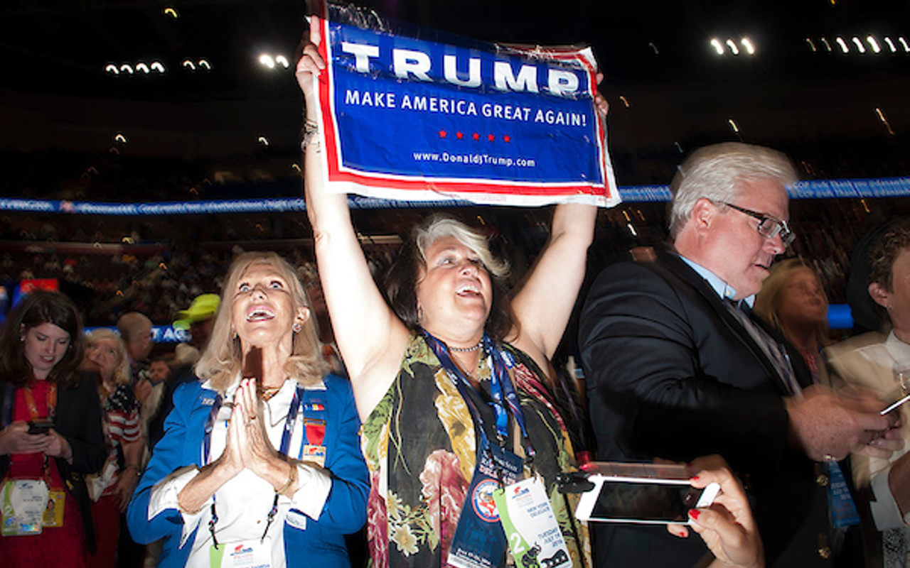 Trump supporters at the 2016 RNC in Cleveland.