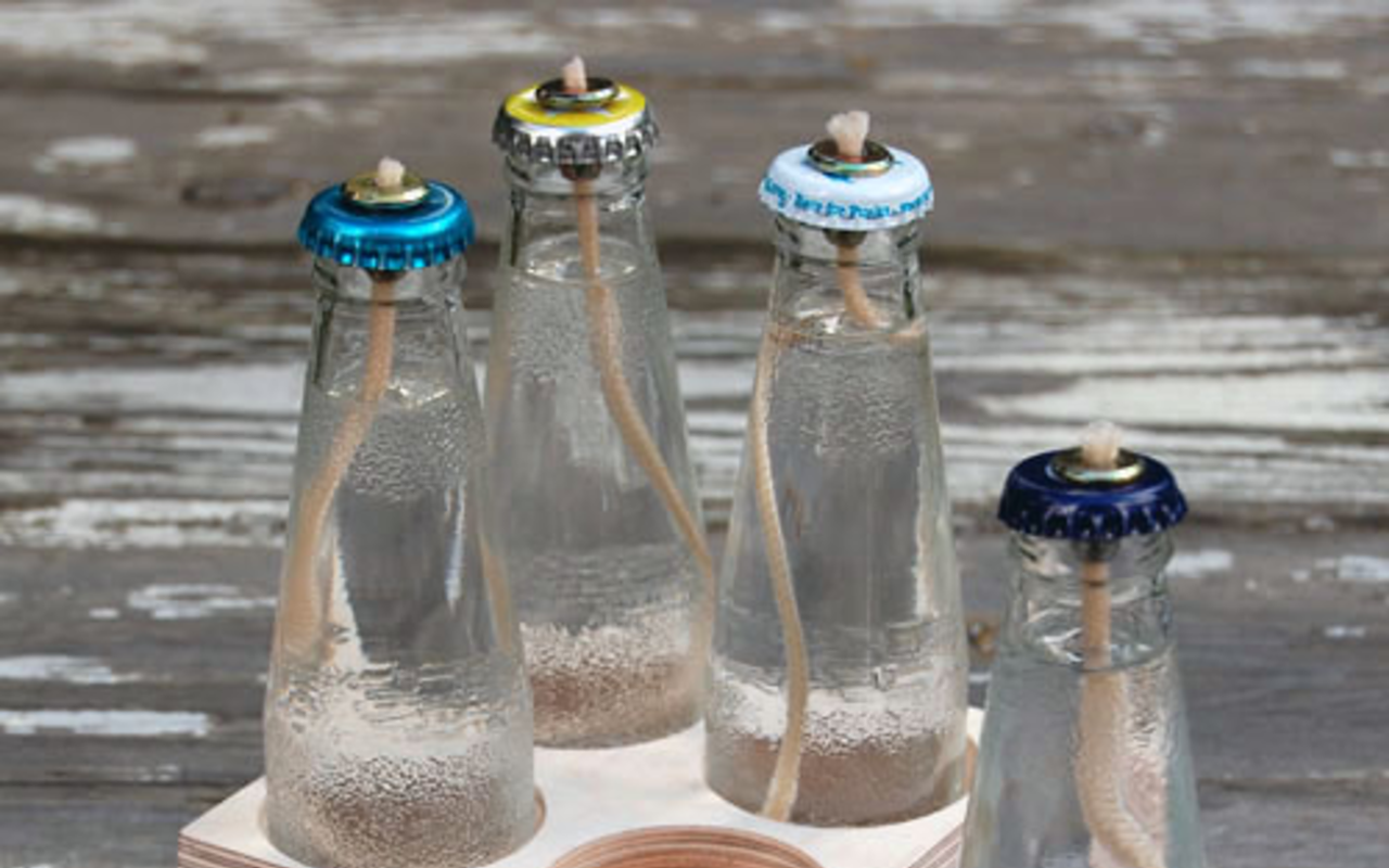 DIY Green: Turn glass bottles into mini oil lamps
