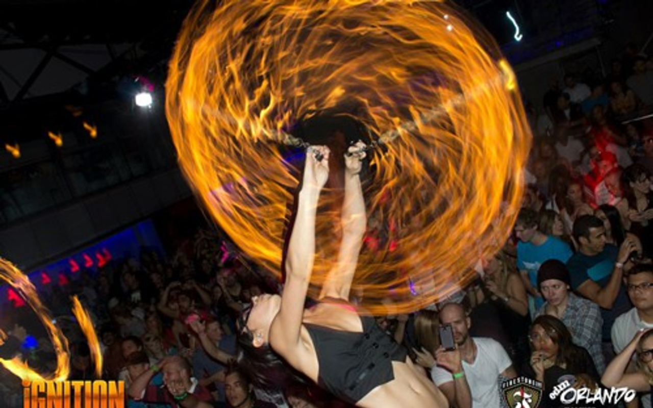 FIRE! Ringling's Greet the Light will feature professional fire spinners.