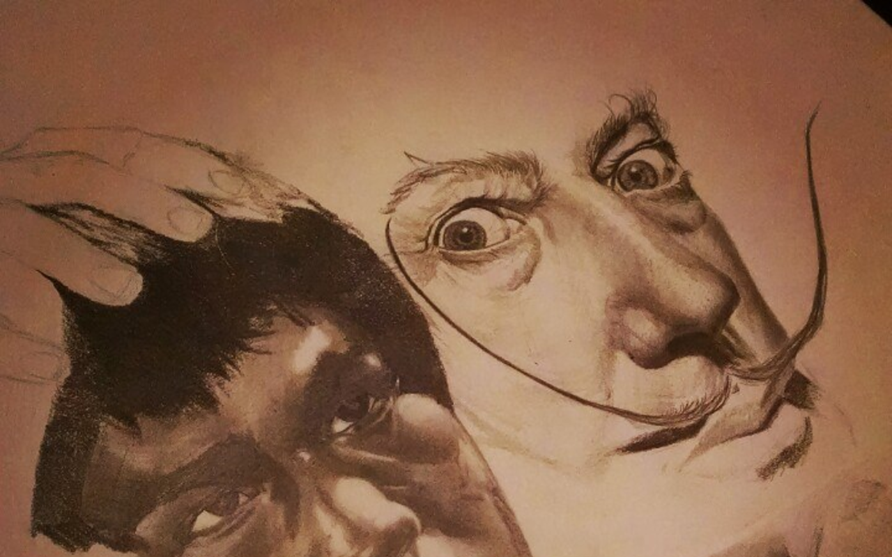 LEGENDS IN THE MAKING: Work in progress by Michael Calladares depicting Bruce Lee and Salvador Dali for Saturday's Legendary. Coincidentally, both Lee and Dali figure into this weekend's events too.