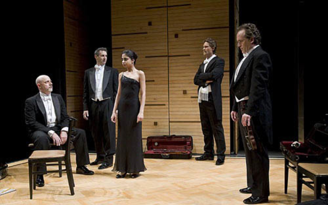 A scene from a 2007 production of Michael Hollinger's Opus at NYC's Primary Stages.