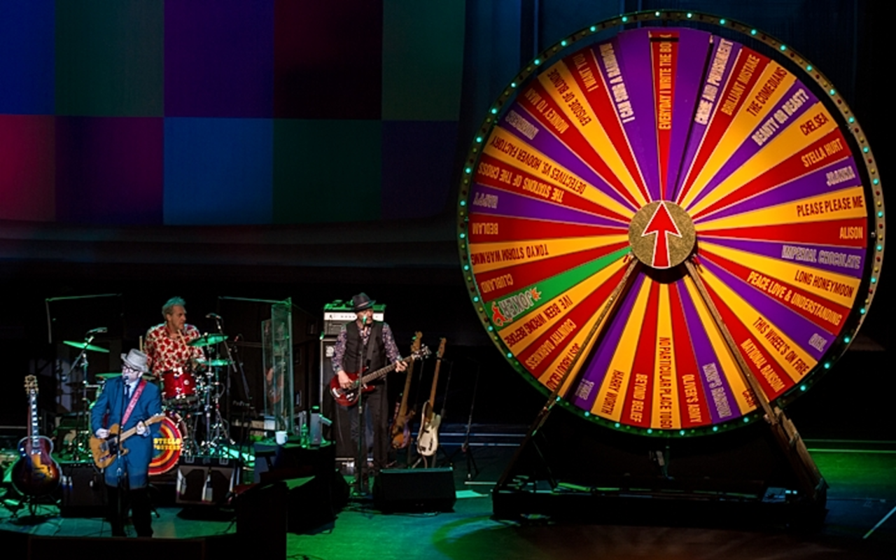 Elvis Costello brings his spectacular "Spinning Songbook Tour" to Ruth Eckerd Hall