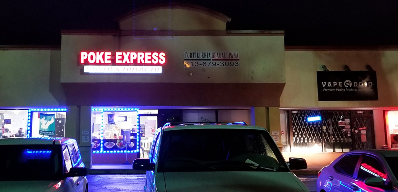 Poke Express
1514 E. Fowler Ave. #B, Tampa. 813-280-9010.
Speedy bowls built upon rice or greens, then loaded with a customer&#146;s choice of contents. Bringing an appetite? You might wanna go for the super-sized bowl.Per bowl:  $8.99-$29.99.
Photo by Meaghan Habuda