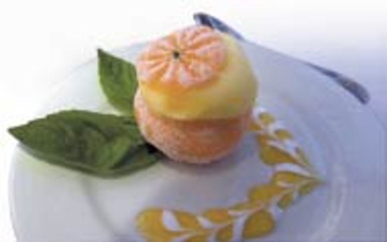 PERFECT ENDING: The sweet and delicate tangerine sorbet.