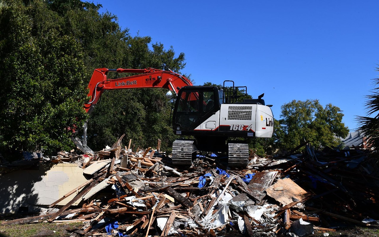 What remains of the Tampa's Historic Lamar House now that it has been demolished