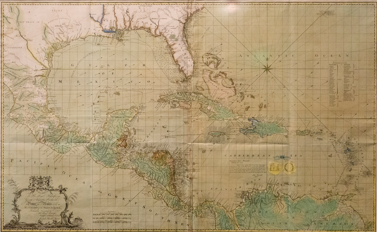 Chart of the West Indies, Joseph Speer, 1774, from the J. Thomas and Lavinia Witt Touchton Collection of Florida Maps, Tampa Bay History Center.