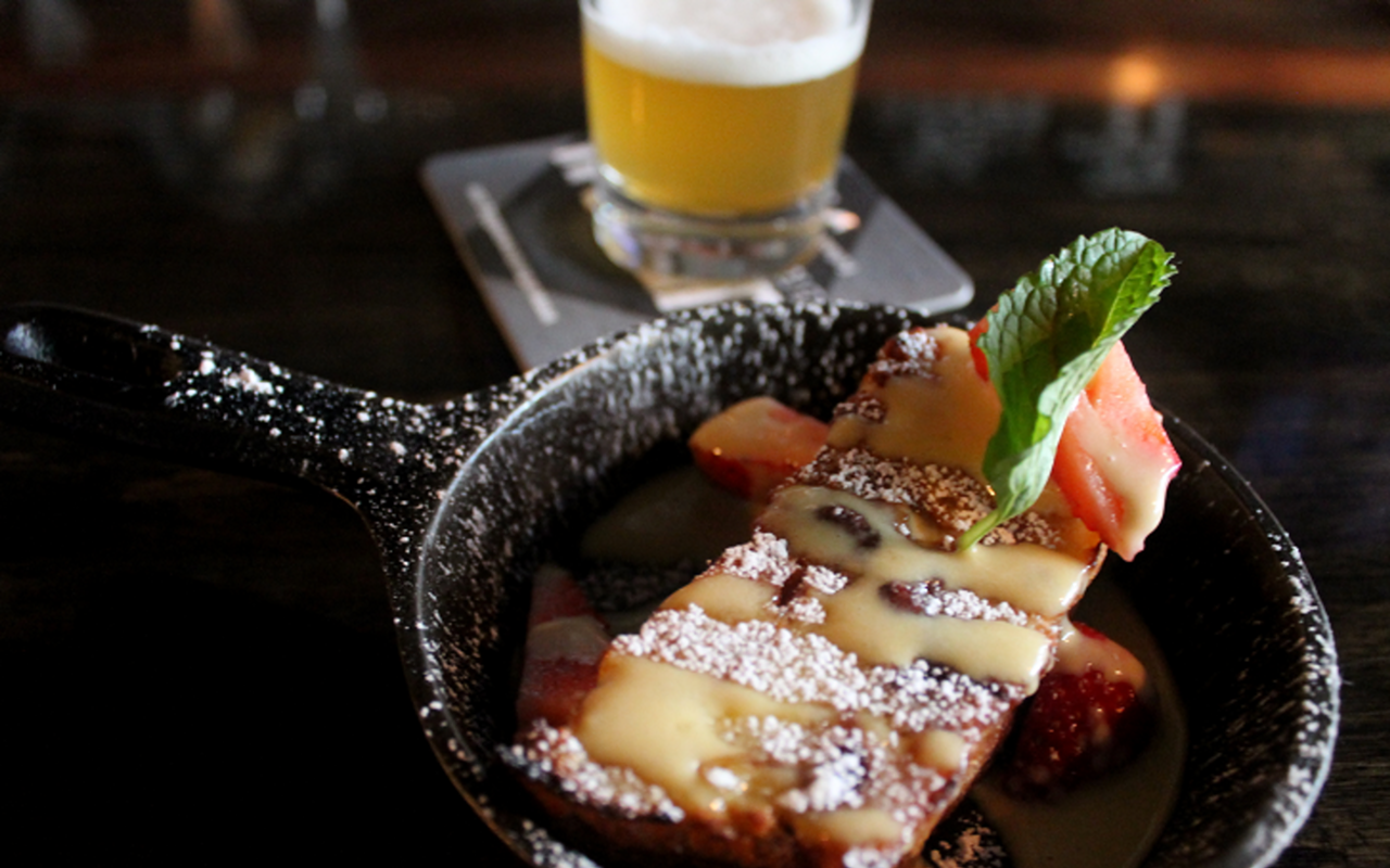 Urban Comfort's swoon-worthy bread pudding dusted with powdered sugar.