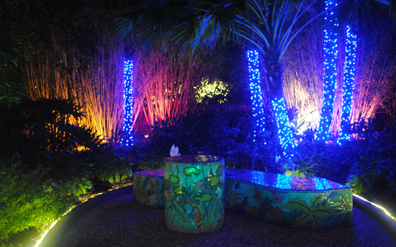 The Florida Botanical Gardens is always a dazzling display of foliage and color, but even moreso during the annual Holiday Lights celebration.