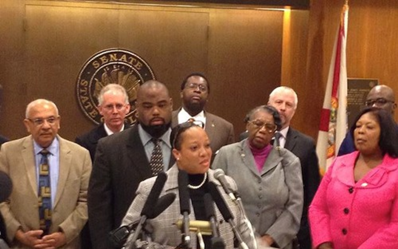 Democratic Representative Cynthia Stafford talks about her minimum wage bill in Tallahassee