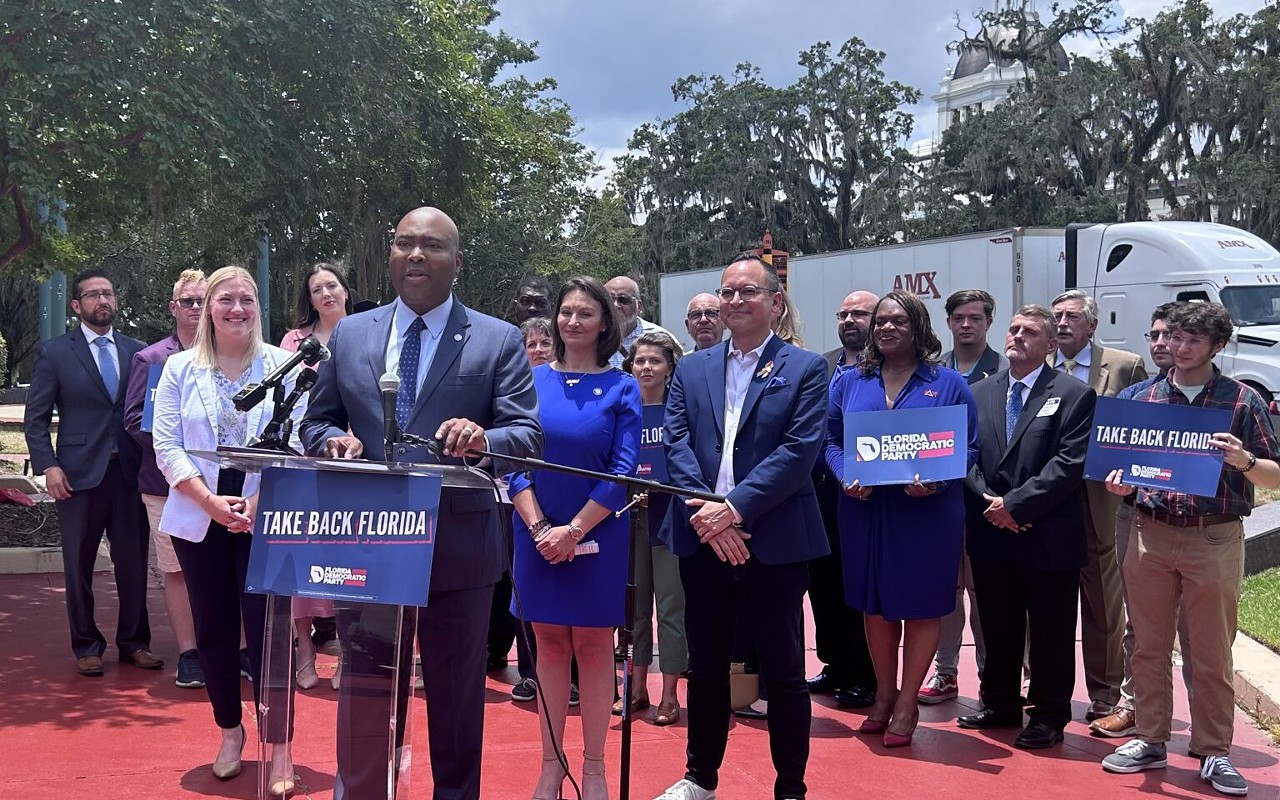 Democratic National Committee Chair Jaime Harrison says Florida is a key puzzle piece in the presidential election during a press conference in Tallahassee on June 18, 2024.