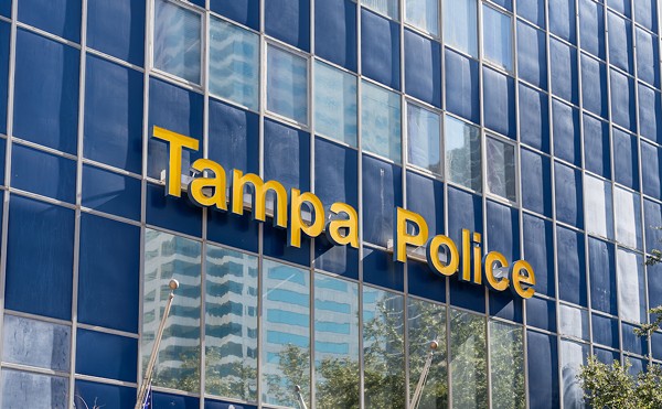 Entrance sign at Tampa Police Department headquarters.