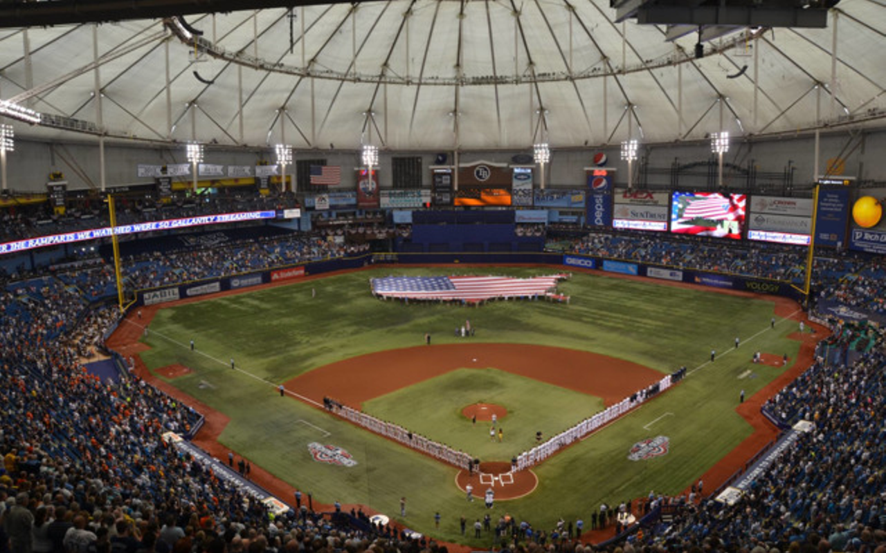 Tropicana Field hosting a hockey game. : r/baseball