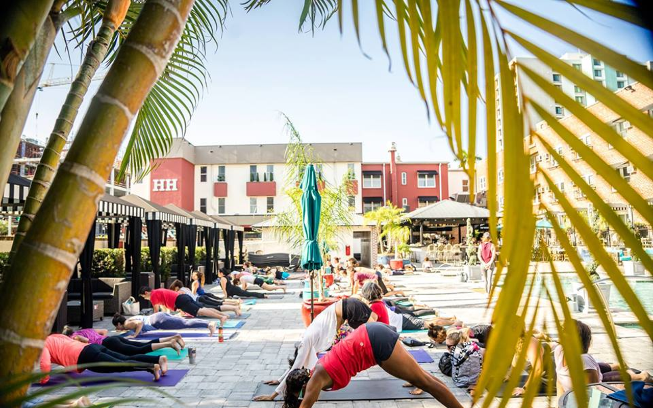 poolside yoga at the Hollander 2019