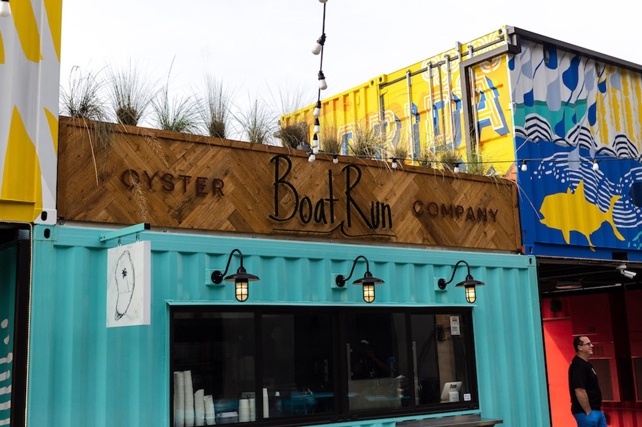 SaltBlock Hospitality Group founders Ryan Conigliaro and Scott Roberts serve raw bivalves and chargrilled varieties at Boat Run Oyster Company, plus seasonal eats like Florida shrimp and stone crab.
