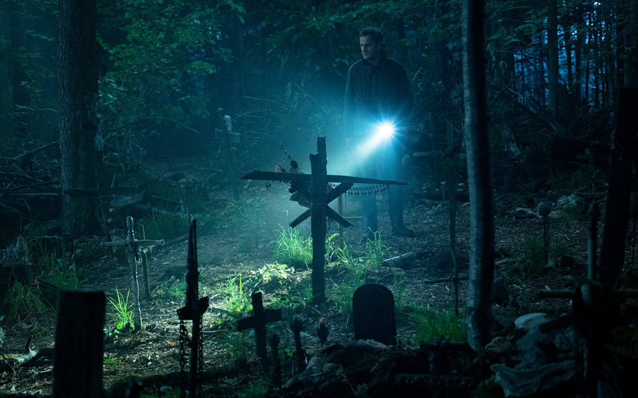Atmosphere is everything in Pet Sematary, and the film piles on the dread, gorgeously capturing the ancient burial ground that lies just beyond these headstones.