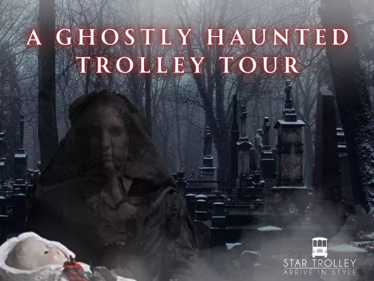 A Ghostly Haunted Trolley Tour Poster