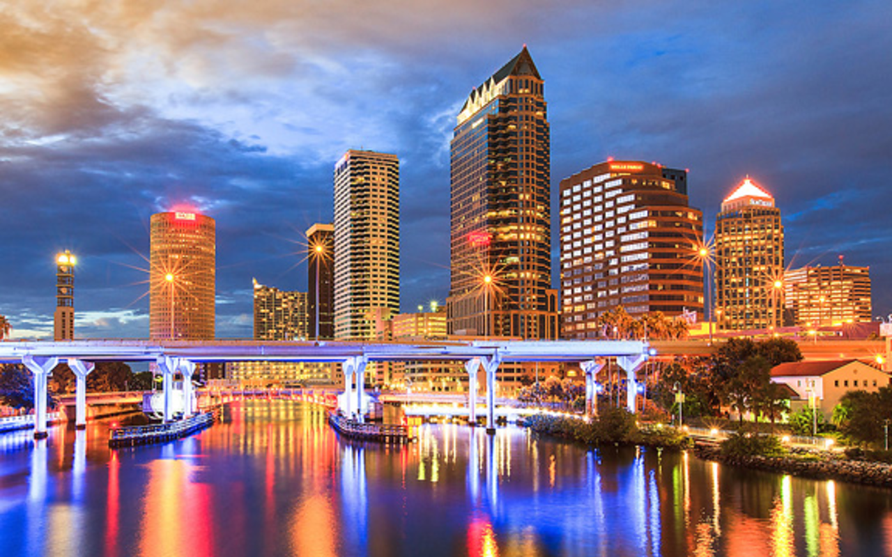 IN A NEW LIGHT: Dramatic skyline shots are among the lures used by tourism officials to show off Tampa’s assets.