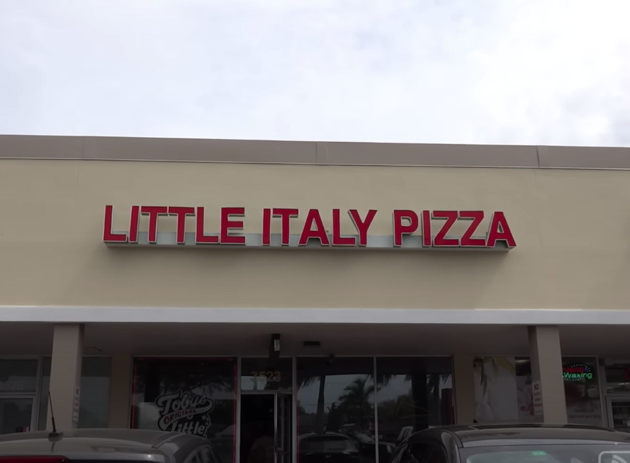 Toby's Original Little Italy Pizza (7.7)3523 49th St. S, St. PetersburgPortnoy was really impressed by the Foxon Park Beverages in the cooler, and loved the strip mall New York pie, too. “This is the best pizza I’ve had so far in the Tampa-St. Pete-Sarasota area, it hasn’t been really close to be honest,” he added.Photo via One Bite Pizza Reviews/YouTube (screengrab by Creative Loafing Tampa Bay)