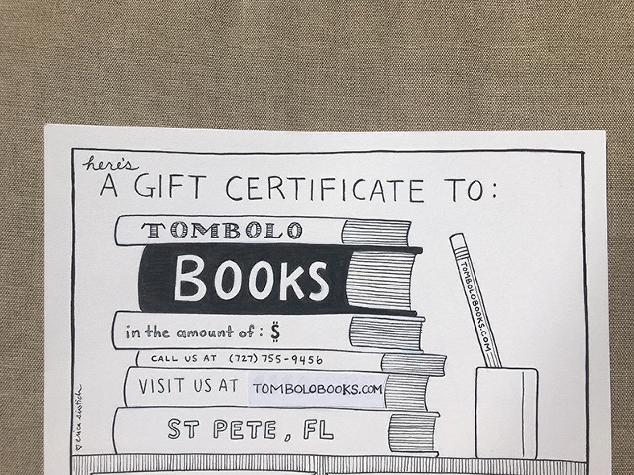 T is for 
Tombolo books gift certificates.
Look, everyone loves books, and Tombolo&#146;s gift certificates for them &#151; designed by local artist Erica Sirotich &#151; are the most beautiful around.
Who to gift: Your friend who is on target to finish the Goodreads 2018 Reading Challenge.
What to gift: A gift certificate, along with a copy of a book off her Goodreads &#147;want to read&#148; list.
Photo via Tombolo Books