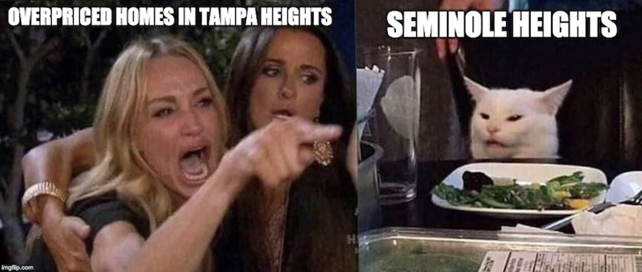 Hilarious Tampa Bay versions of the 'Woman Yelling at Cat' meme