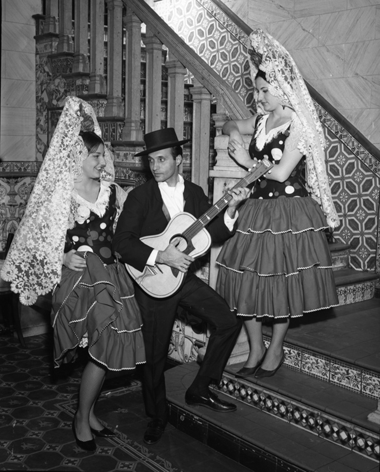 People in Spanish dress at the Columbia Restaurant, published in 1968