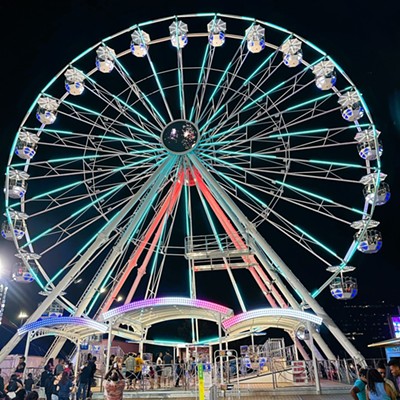 Enjoy the more than 2 million-light display from the 110'-tall Ferris wheel.
