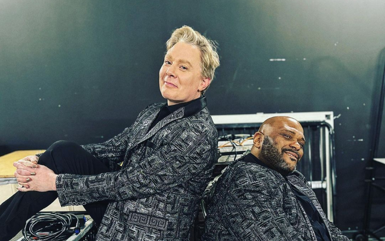 Clay Aiken (L) and Ruben Studdard, who play Central Park Performing Arts Center in Largo, Florida on Jan. 28, 2024.