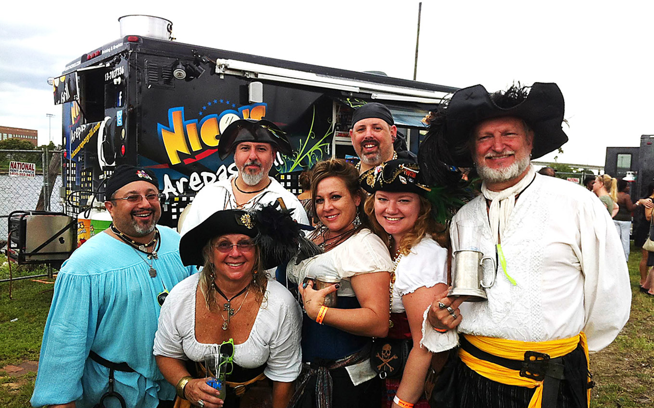 BAR KREWE: Some of the swashbucklers at Saturday’s Summer of Rum Festival in Tampa.