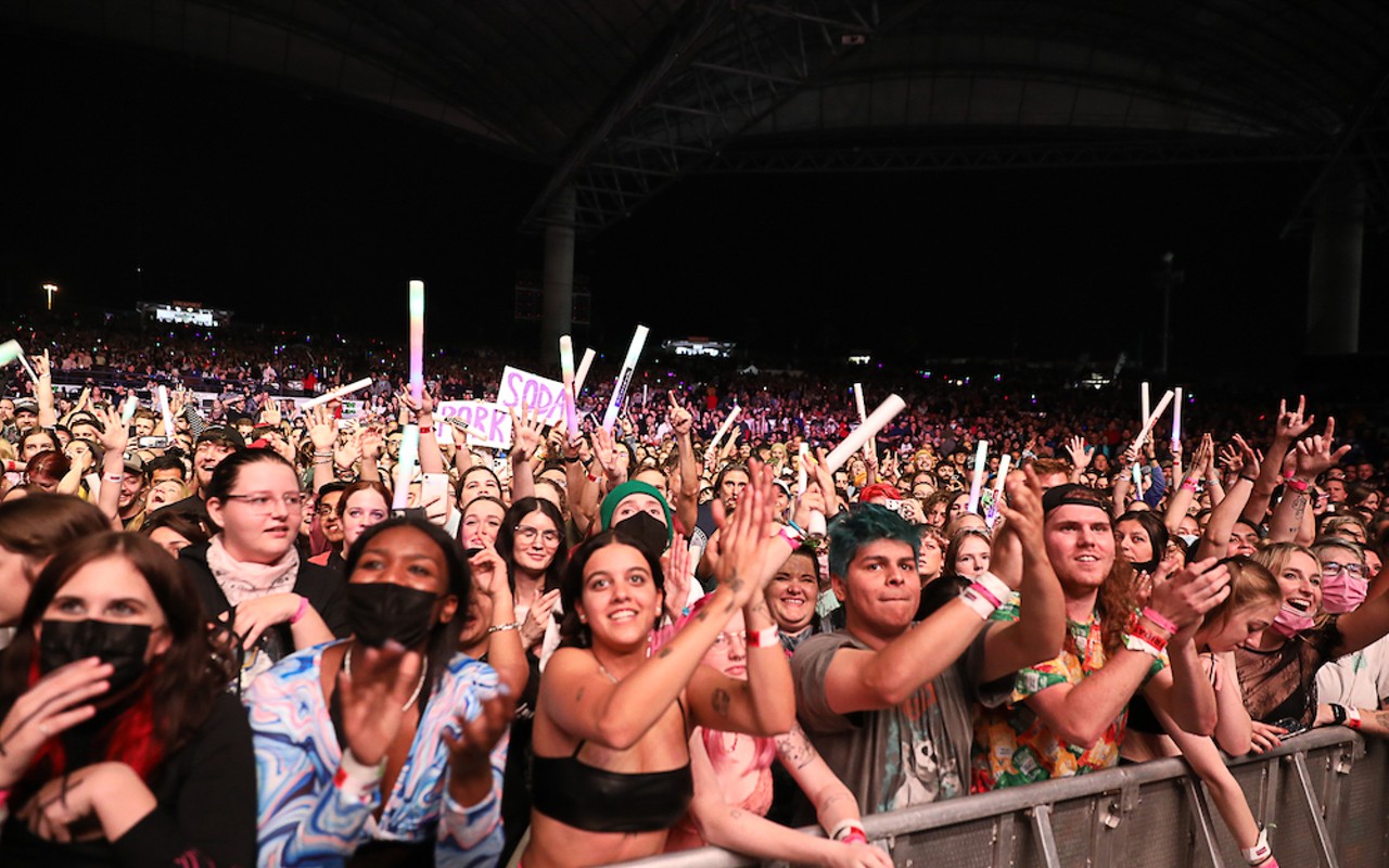 Fans at 97X's Next Big Thing at MidFlorida Credit Union Amphitheatre in Tampa, Florida on December 4, 2021.