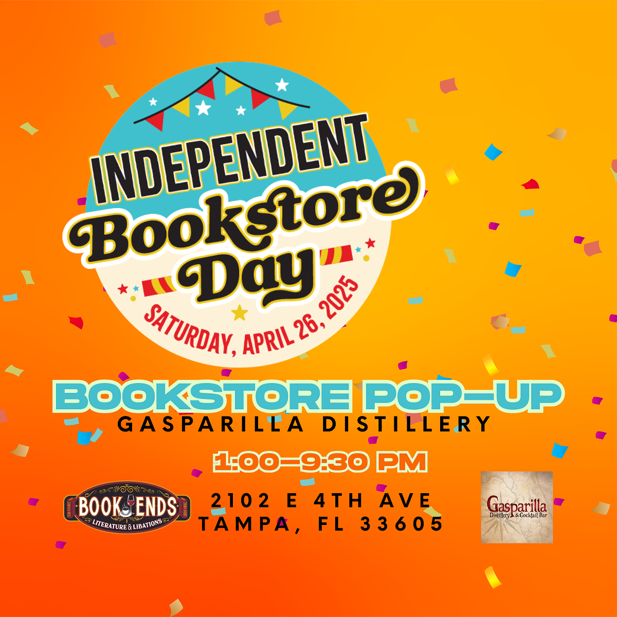 Independent Bookstore Day Pop-Up Event at Gasparilla Distillery