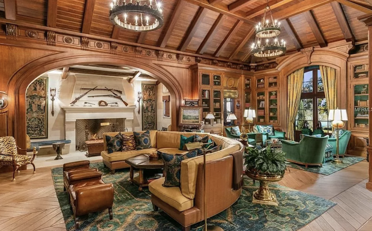 12321 Fort King Hwy, Thonotosassa
$22,000,000
Referred to as "The Oaks," this 36,361-square-foot house is literally the most expensive property in the Tampa Bay region and comes with 8 bedrooms and a whopping 26 bathrooms. The French-Normandy-style estate features three fireplaces, a game room, a "world-class men's lounge," a fitness room, a massage area, a bowling alley, and indoor-outdoor heated saltwater pools. Also included in this massive spread, is a two-story guest house, a garage that can hold up to 20 cars, a pool house, a gate house, a horse barn, a two-story boat house and a 1 mile jogging trail.