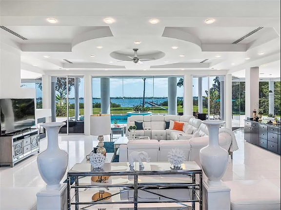 2600 Phillippe Parkway, Safety Harbor
    $9,100,000
    This 9,365-square-foot gated estate sits on 10 acres of Tampa Bay&#146;s waterfront and includes a private beach and 300-foot dock. The building is solar powered and includes six bedrooms, seven bathrooms, multiple balconies, a movie room, a chef&#146;s kitchen with custom lighting and a four-car garage. The estate&#146;s downstairs guest suite has its own living room, kitchen and bedroom. Outside, other than the private beach, the property includes a swimming pool and spa.