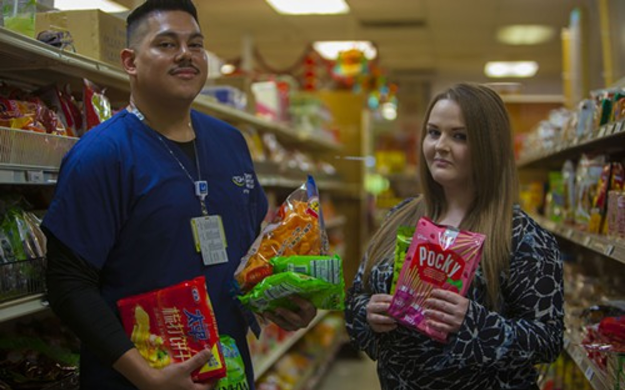 Tampa's Alicia Burns and Elliott Rosado spend their lunch hour at Oceanic Oriental Market. The pair browse the store occasionally "just for fun."