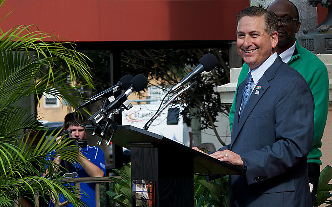 St. Pete Mayor Rick Kriseman, speaking at his inauguration in 2014. Kriseman is up for reelection in 2017.