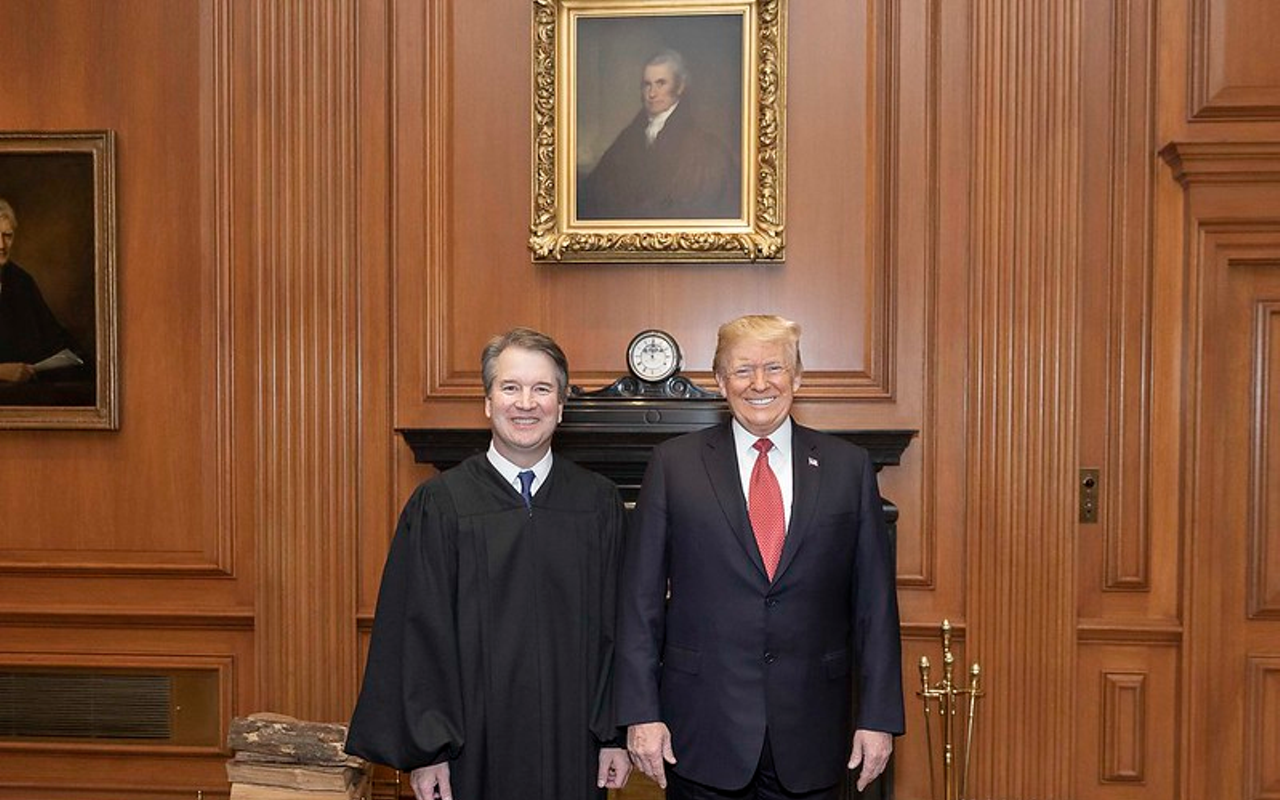 President Donald J. Trump and Supreme Court Justice Brett Kavanaugh pose for photos Thursday, Nov. 8, 2018, during the investiture of Justice Kavanaugh at the Supreme Court of the United States in Washington, D.C.