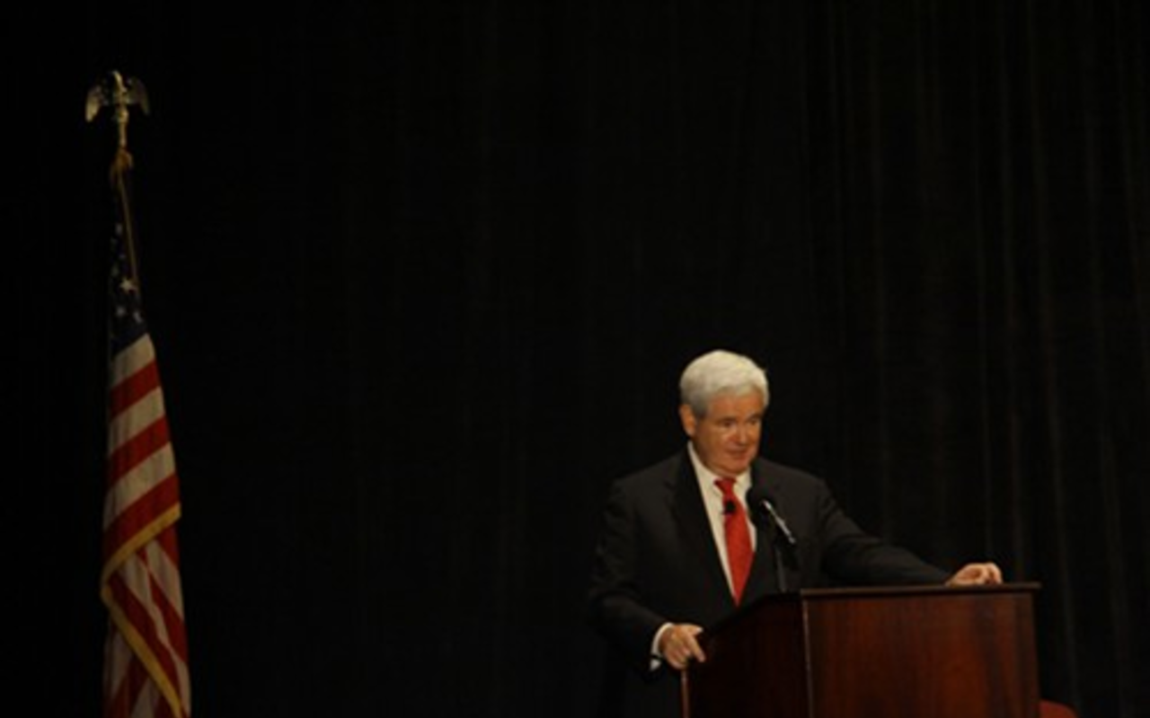 Newt Gingrich led the first part of his Newt University programs today at the Hyatt downtown