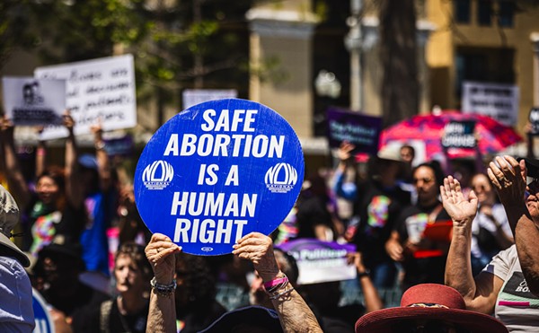 Pro-choice activists in Orlando, Florida on April 13, 2024.