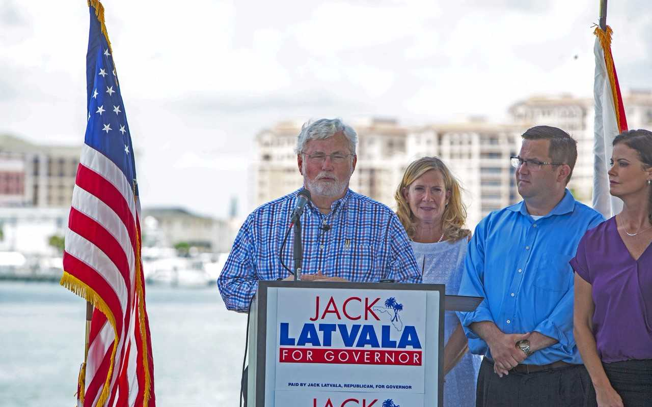 Latvala speaking to his supporters at Clearwater Marine Aquarium on the day he launched his gubernatorial campaign in August.