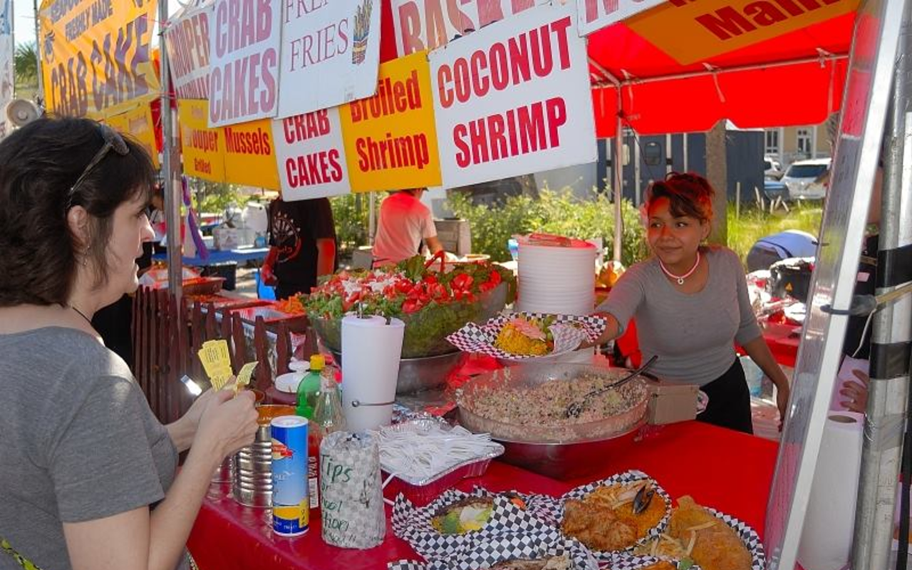 More than a dozen area vendors feature their offerings at the recurring seafood social at John's Pass.