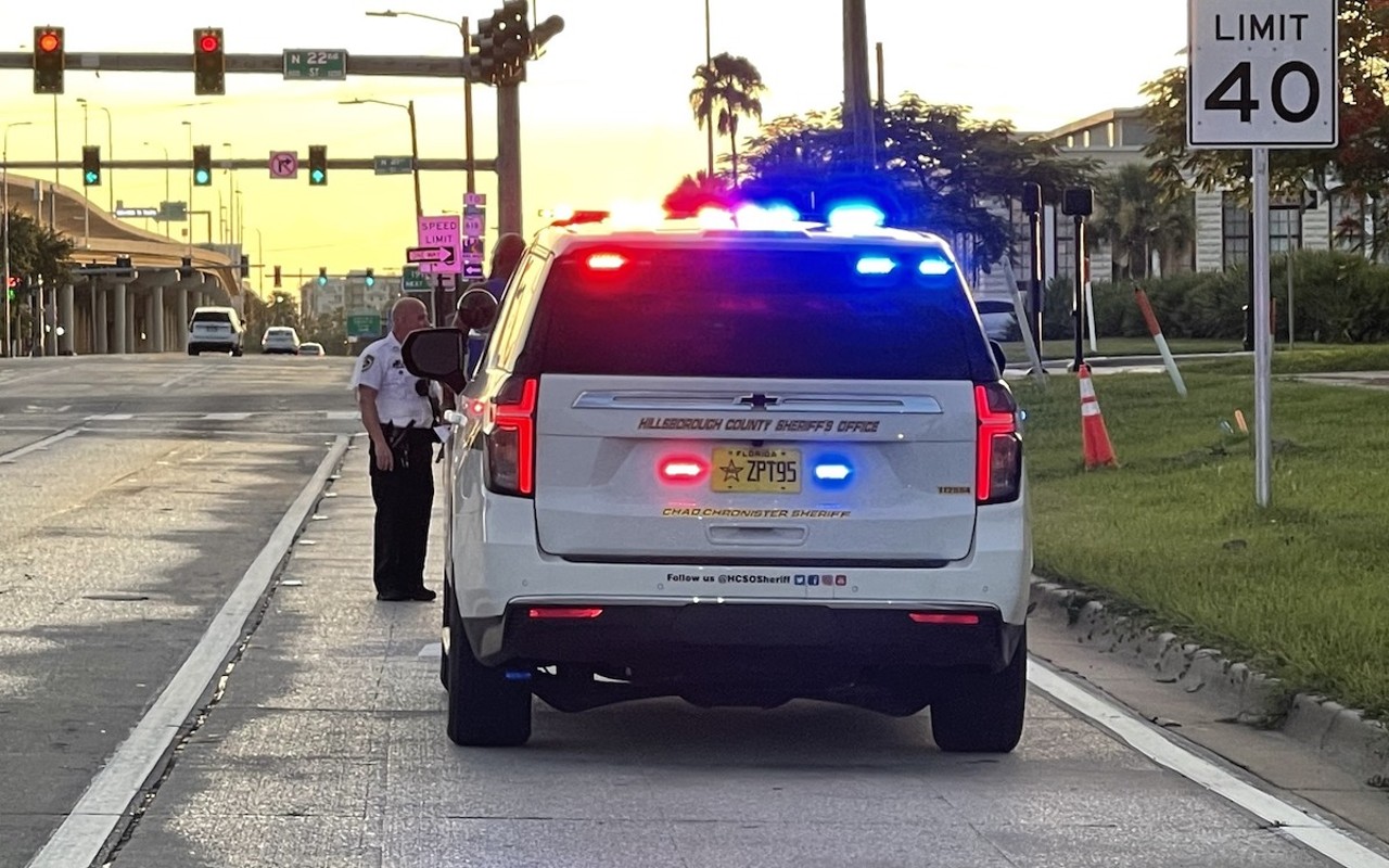 An HCSO cruiser during a traffic stop.