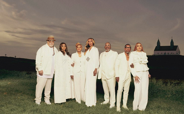 Kirk Franklin (second from right), who plays Amalie Arena in Tampa, Florida on Oct. 10, 2024.