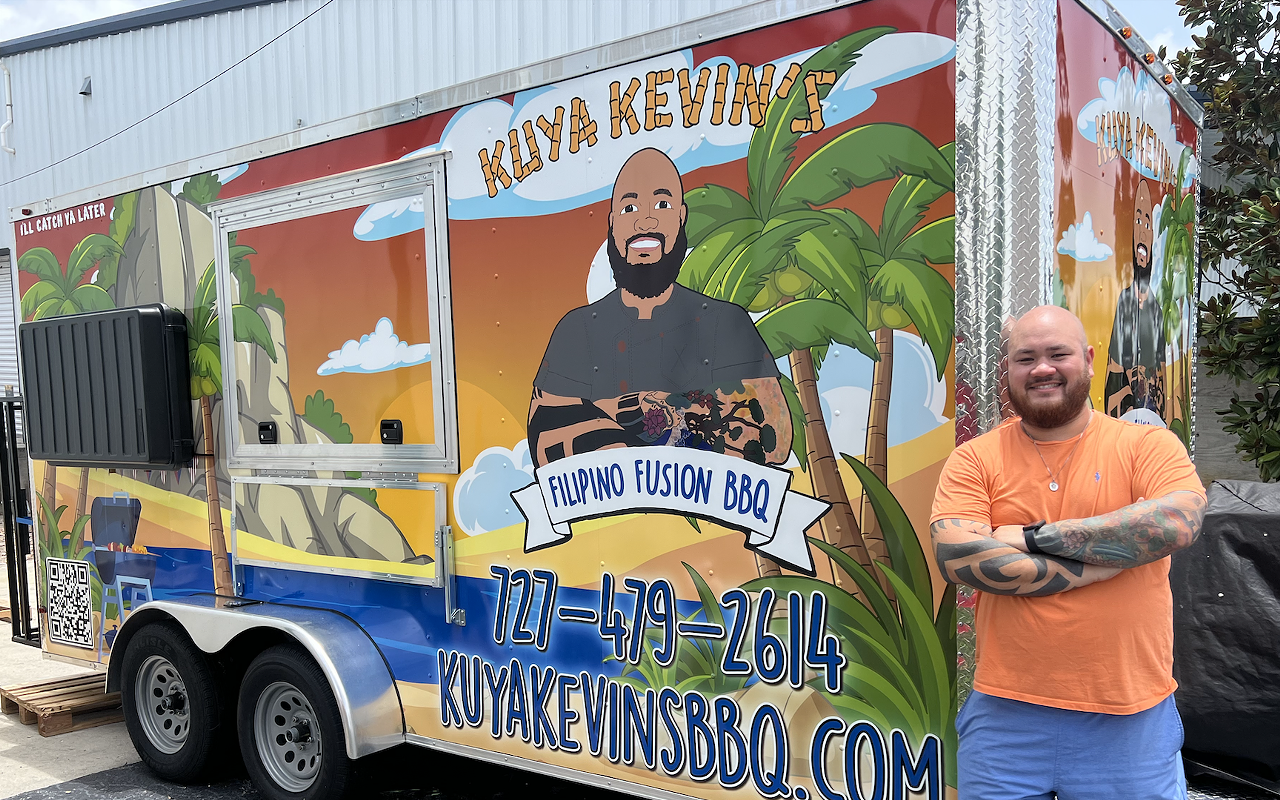 Kevin Baumgartner with his Pinellas-based Filipino food truck.