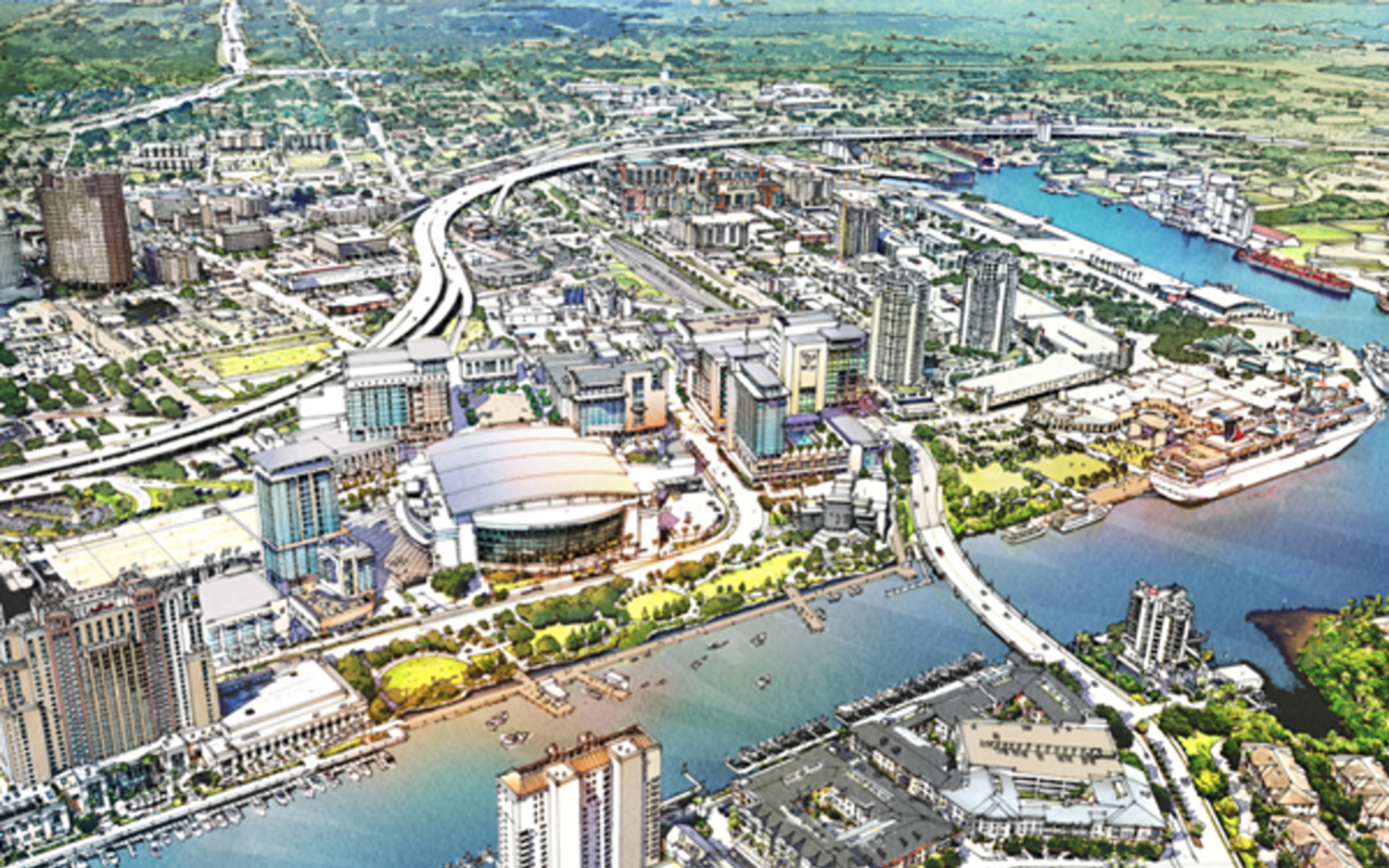 Renderings of a revamped Channelside area are dependent on millions in state funding.