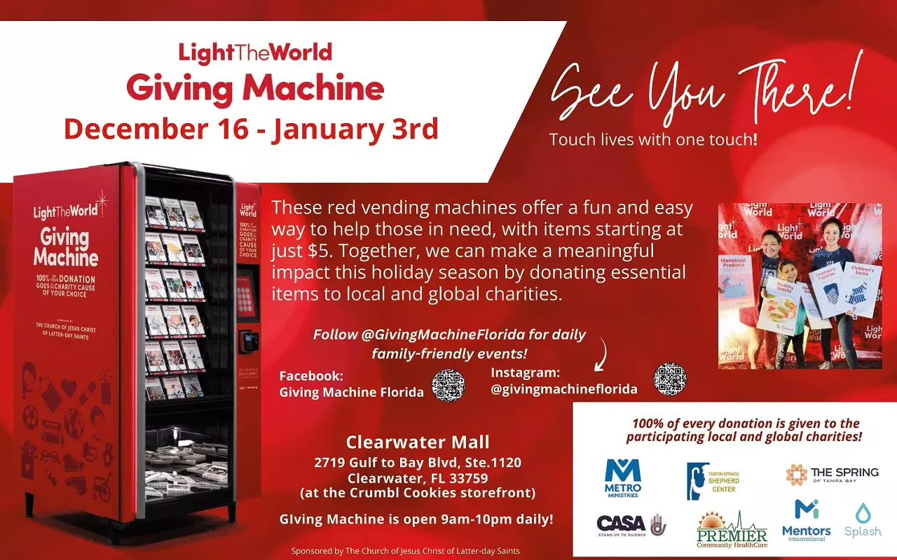 Image: Light the World Giving Machine at Crumbl