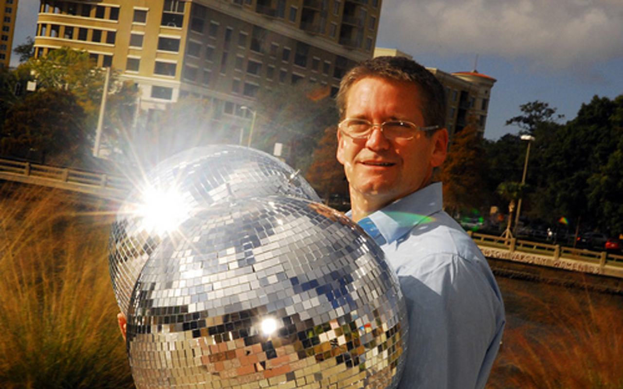 SHINE IT ON: Doyle basks in the reflected glow of a few Ecstatic City mirror balls.