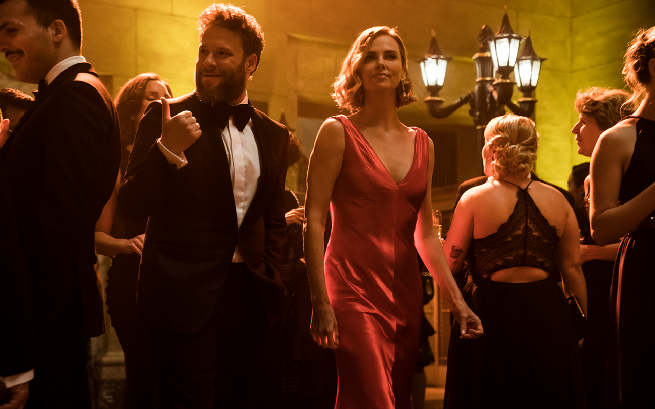Seth Rogen, left, and Charlize Theron make for a perfect date-night pairing in Long Shot, a truly funny, seriously raunchy, comedy.