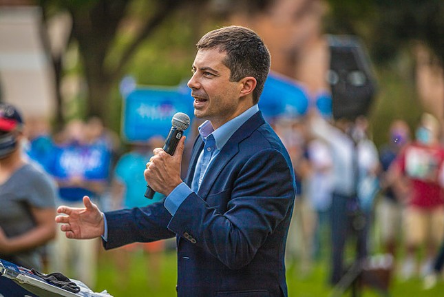 Mayor Pete Buttigieg stans for Biden in Tampa Bay, and shuts down a troll