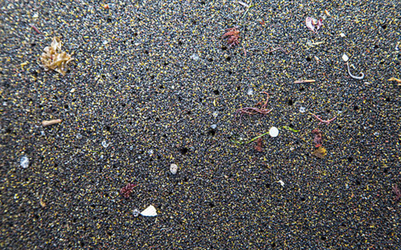Microplastics accumulating on the ocean floor near the Azores.