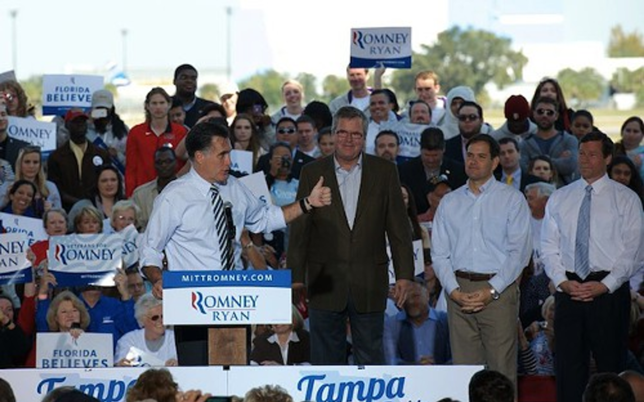Murderer's Row? Mit Romney, Jeb Bush, Marco Rubio & Connie Mack IV in Tampa on Halloween