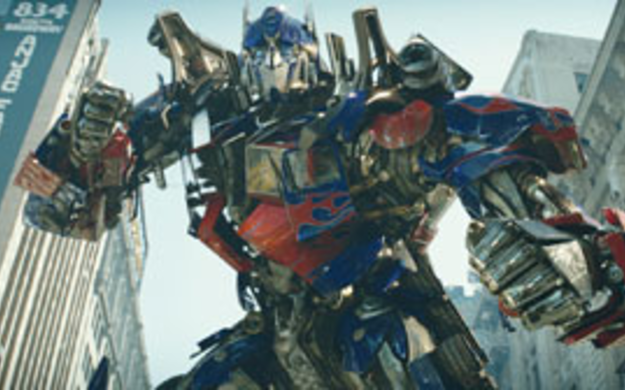 ROCK 'EM, SOCK 'EM: Optimus Prime comes to save the day in Transformers.